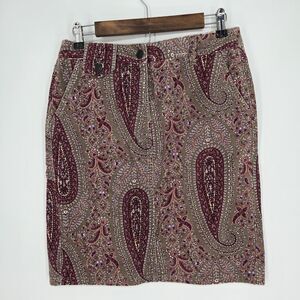 Vintage Loft Paisley Corduroy Skirt 4